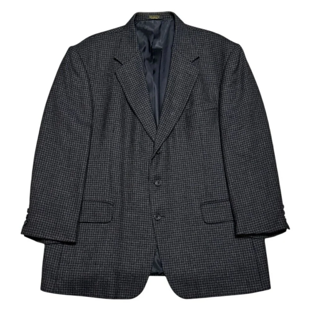 OSCAR DE LA RENTA Check WOOL Luxury Designer Blazer Suit Jacket Mens 46R